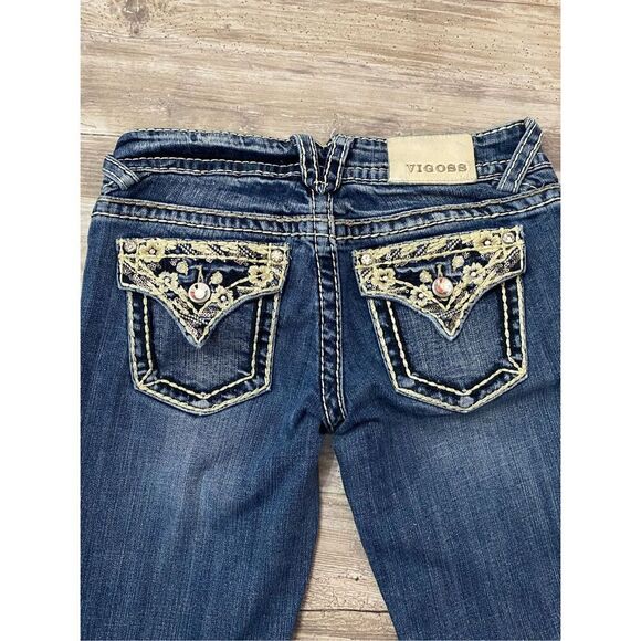 Vigoss New York Capri Jeans Rhinestone Embellished Women’s Juniors size 1/2 - Picture 5 of 6